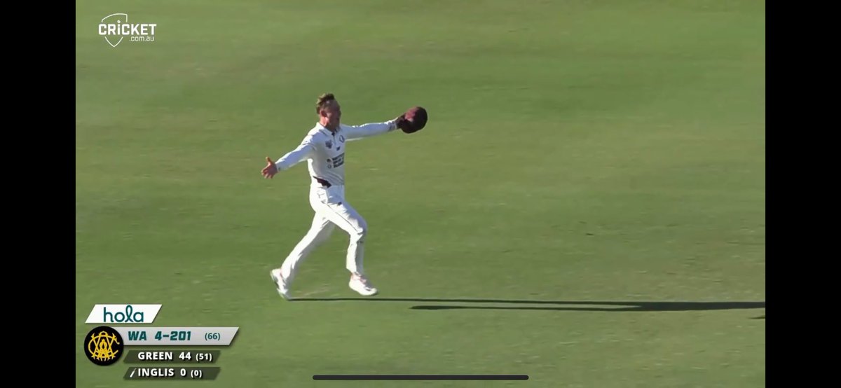 ACulsh's tweet photo. Great celebration from @marnus3cricket following the run out of Cooper Connolly #SheffieldShield @GlamCricket @qldcricket @WACA_Cricket #WAvQLD https://t.co/iLZ4TT9a1X