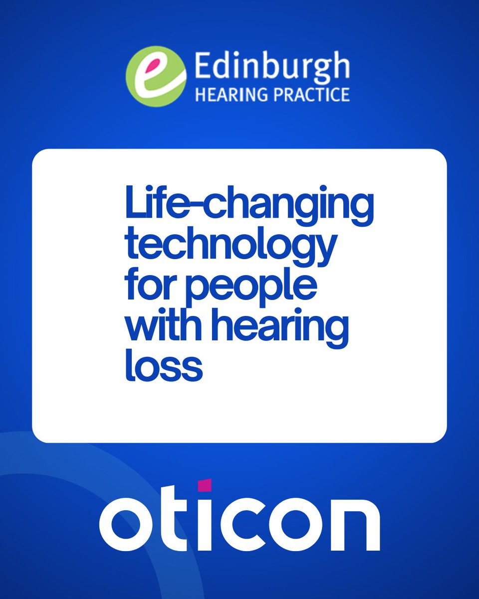 edinhrgprac's tweet image. Oticon hearing devices, recommended by Edinburgh Hearing Practice.

#HearingLossTechnology #LifeChangingTechnology

Call 0131 629 1819 and book your hearing appointment today.