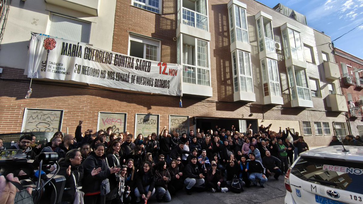 HEMOS CONSEGUIDO PARAR EL DESAHUCIO DE MARÍA GUERRERO 1‼️

Sólo la organización propia de la clase trabajadora puede hacer frente al problema de la vivienda. 

Su negocio no nos echará de nuestro barrio 🗝️🌹