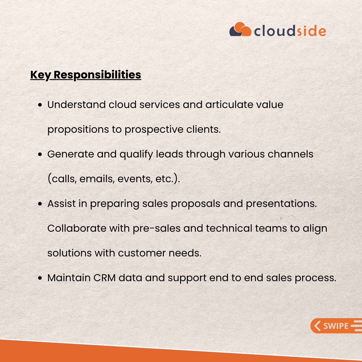 thecloudside's tweet photo. We're growing &amp; looking for driven and curious minds to join our team as #CloudSalesConsultant. If you have a passion for technology, a consultative mindset, and the desire to make an impact in the cloud ecosystem apply now: https://t.co/9cwbaIb46M

#Hiring #CloudSales #Careers https://t.co/lb11DkyCmk