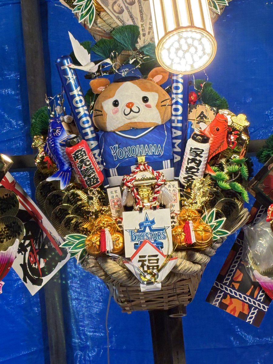 shunclm's tweet image. 今年も横浜ならではの熊手を見に来た☺️
#金刀比羅大鷲神社
#酉の市
#一の酉
#baystars