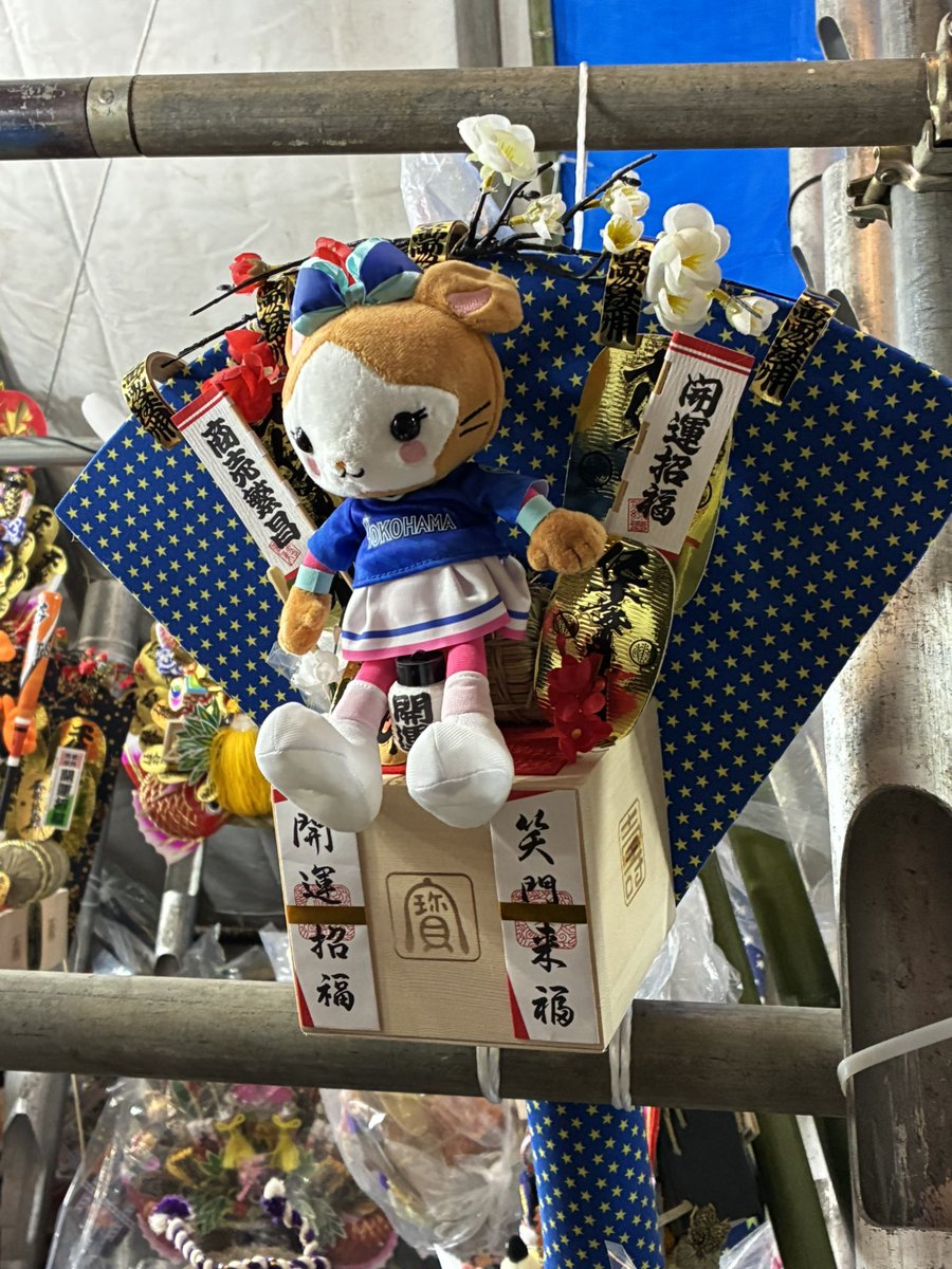 shunclm's tweet image. 今年も横浜ならではの熊手を見に来た☺️
#金刀比羅大鷲神社
#酉の市
#一の酉
#baystars