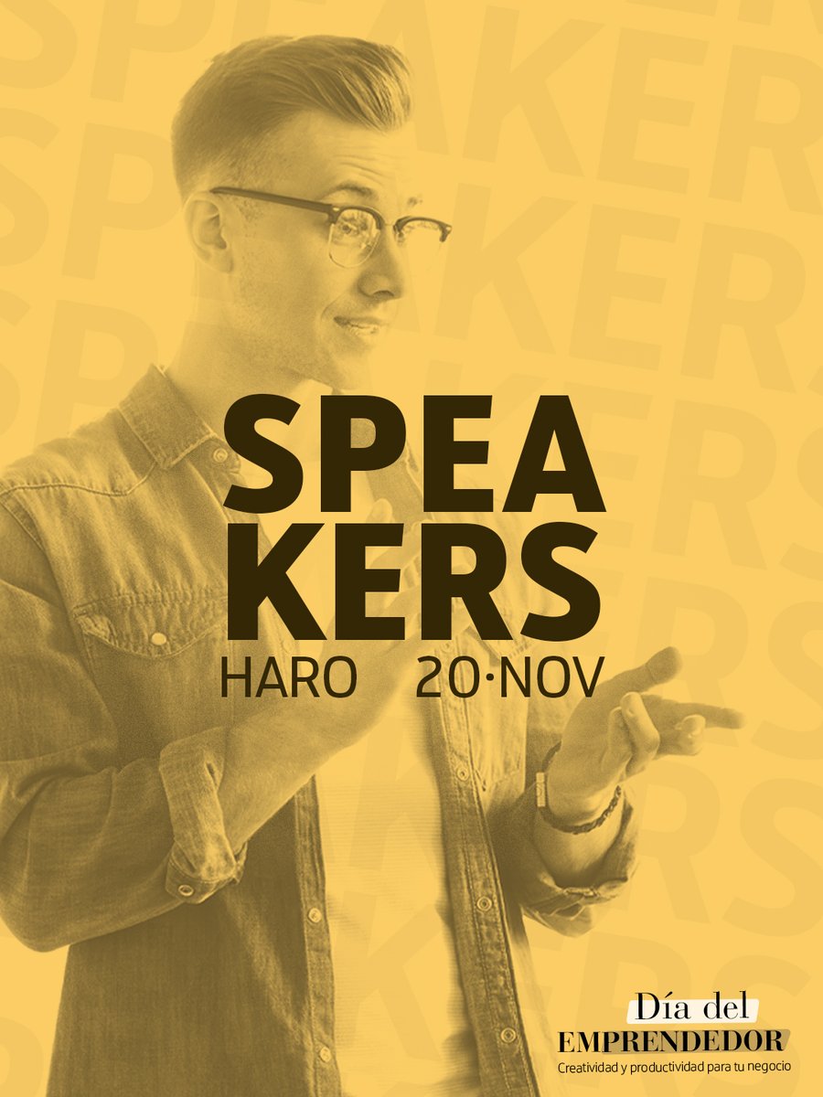 El Día del Emprendedor llega a Haro con dos ponencias que combinan estrategia y creatividad como motores del emprendimiento 👇

🗣️ Diana Rebollar, fundadora de La Rioja Premium
🗣️ Miguel Caño, chef y fundador de Nublo

🎟️ Entrada gratuita emprenderioja.es/eventos/dia-de…