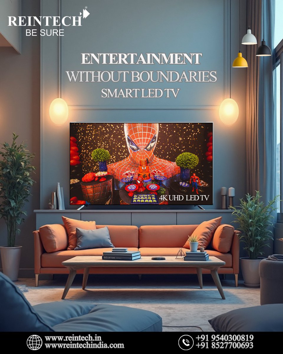 ReintechPvtLtd's tweet image. 𝗦𝘁𝗲𝗽 𝗶𝗻𝘁𝗼 𝗮 𝘄𝗼𝗿𝗹𝗱 𝗼𝗳 𝗹𝗶𝗺𝗶𝘁𝗹𝗲𝘀𝘀 𝗲𝗻𝘁𝗲𝗿𝘁𝗮𝗶𝗻𝗺𝗲𝗻𝘁! 🌟
Experience stunning visuals, lifelike clarity, and smart connectivity with Reintech 4K UHD Smart LED TV 🎬✨

#Reintech #Besure #SmartLEDTV #4KUHD #ExitPoll #WednesdayWisdom #ReintechBeSure
