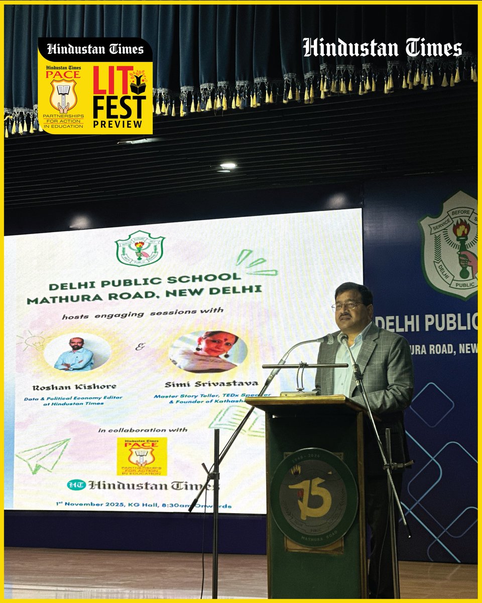 htTweets's tweet photo. The #HTLitFestPreview at DPS Mathura Road was an enriching experience for students, featuring an engaging storytelling session by renowned storyteller, children’s author, and TEDx speaker Simi Srivastava. Her captivating narratives and interactive style left the audience inspired, sparking creativity and imagination among young minds.

#HTLitFest #HTLitFestPreview #Storytelling #HTPACE @htschooltweets