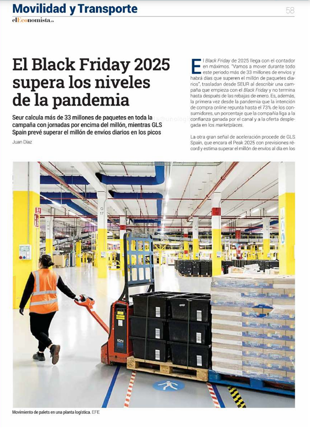 FArandaManzano's tweet photo. #ELECONOMISTA🛍️| Comparto este reportaje de @elEconomistaes, en el que analizo cómo las empresas de #logística y #transporte se preparan para afrontar con éxito las campañas de #BlackFriday y #Navidad de este año.

🗣️La anticipación permite dimensionar personal, flota, rutas y capacidad de centros con más precisión. Esa preparación comenzó este año en septiembre en muchas #empresas y se acompasa con la expansión de nuevas modalidades operativas que alivian la #últimamilla.

🗞️👉 https://t.co/JWQM4qYM0K