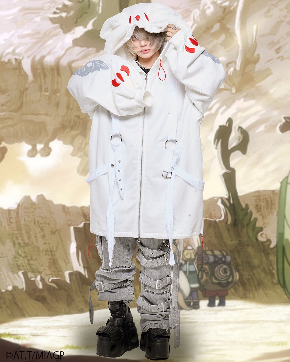 Gamchu Faputa hoodie メイドインアビス ファプタ ホワイト Gamchu【ガムチュ】Gamchu × Faputa motif Zip-up hoodie/全2色