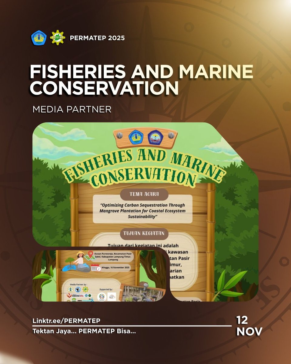 PERMATEPUNILA's tweet photo. [ HIMAPIK POST ]

Fisheries and Marine Conservation (FIC) 2025

“Optimizing Carbon Sequestration Through Mangrove Plantation for Coastal Ecosystem Sustainability”

#KabinetArunikaAsa
#Himapik
#KominfoHimapik
#HimapikJaya
#SatuJagaJaya
#BersamaSamaWujudkanHarapan https://t.co/6J3yFGNHLC