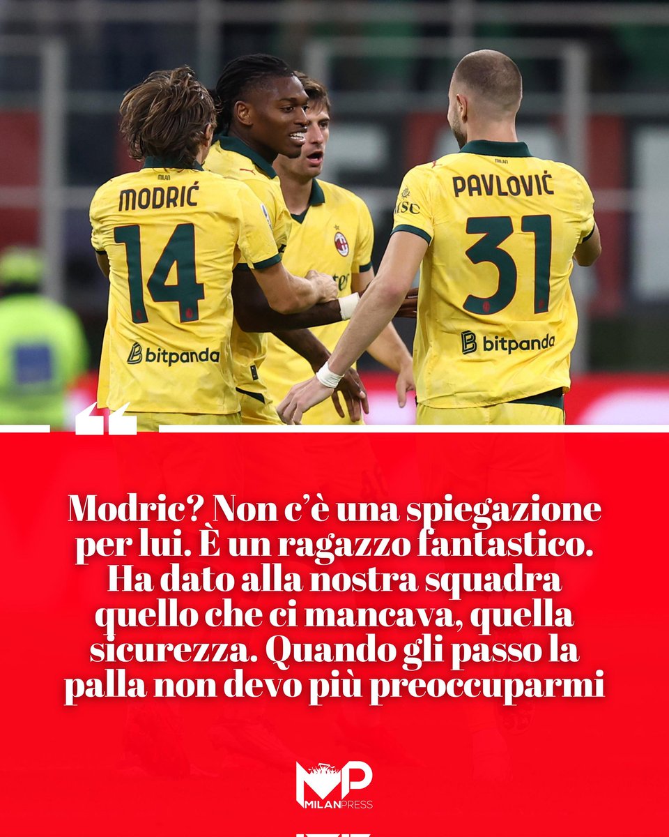 MilanPress_it's tweet image. «𝑴𝒐𝒅𝒓𝒊𝒄 𝒄𝒐𝒎𝒆 𝒖𝒏 𝒓𝒐𝒃𝒐𝒕. 𝑰𝒍 𝒅𝒆𝒓𝒃𝒚...» 📢👀

Strahinja #Pavlovic ha rilasciato un’intervista ai microfoni dei canali ufficiali della Federazione serba 🎙️

Modric, Allegri, il derby... Scorri per leggere le dichiarazioni ➡️

#pavlovic #modric #allegri…