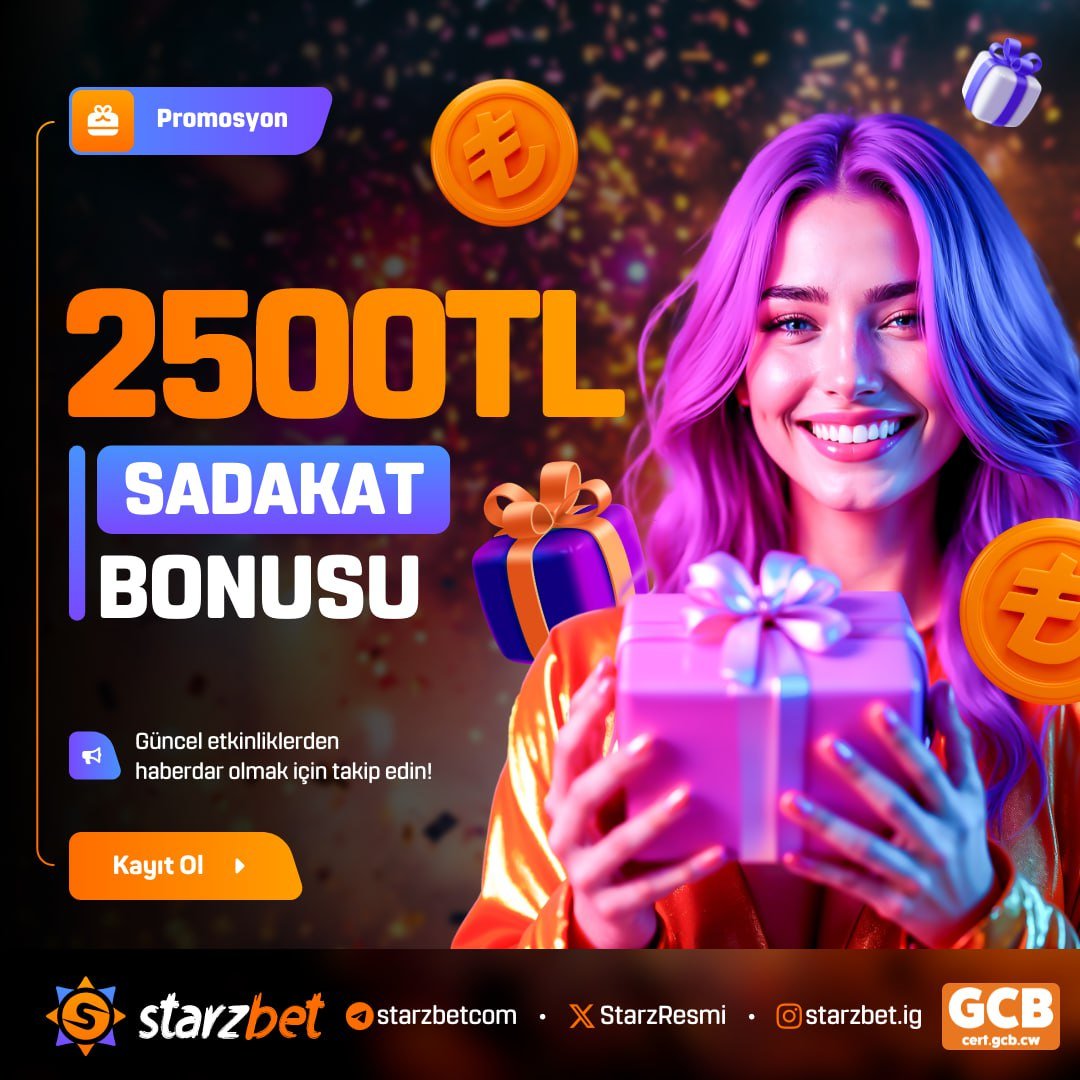 📱: cutt.ly/3wJTSJ4a

 🌟2500 TL SADAKAT BONUSU STARZBET'TE SENİ BEKLİYOR ❗️

✨ STARZBET, Sadakatinizi Değerlendiriyor ve Ödüllendiriyor!

👑 SADIK ÜYELERİMİZE ÖZEL PROMOSYON FIRSATI

👉  AYRICA HAFTALIK 1 BİTCOİN ÖDÜLLÜ TURNUVA AKTİFTİR.