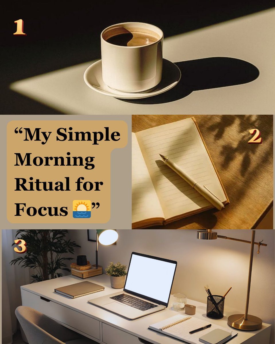 TaskDawn's tweet photo. “I don’t start work until I finish this ritual: coffee ☕ + journaling 📖 + tidy desk.

 What’s your ritual?

 #MorningRoutine #FocusRitual” https://t.co/N8beo0C6C4