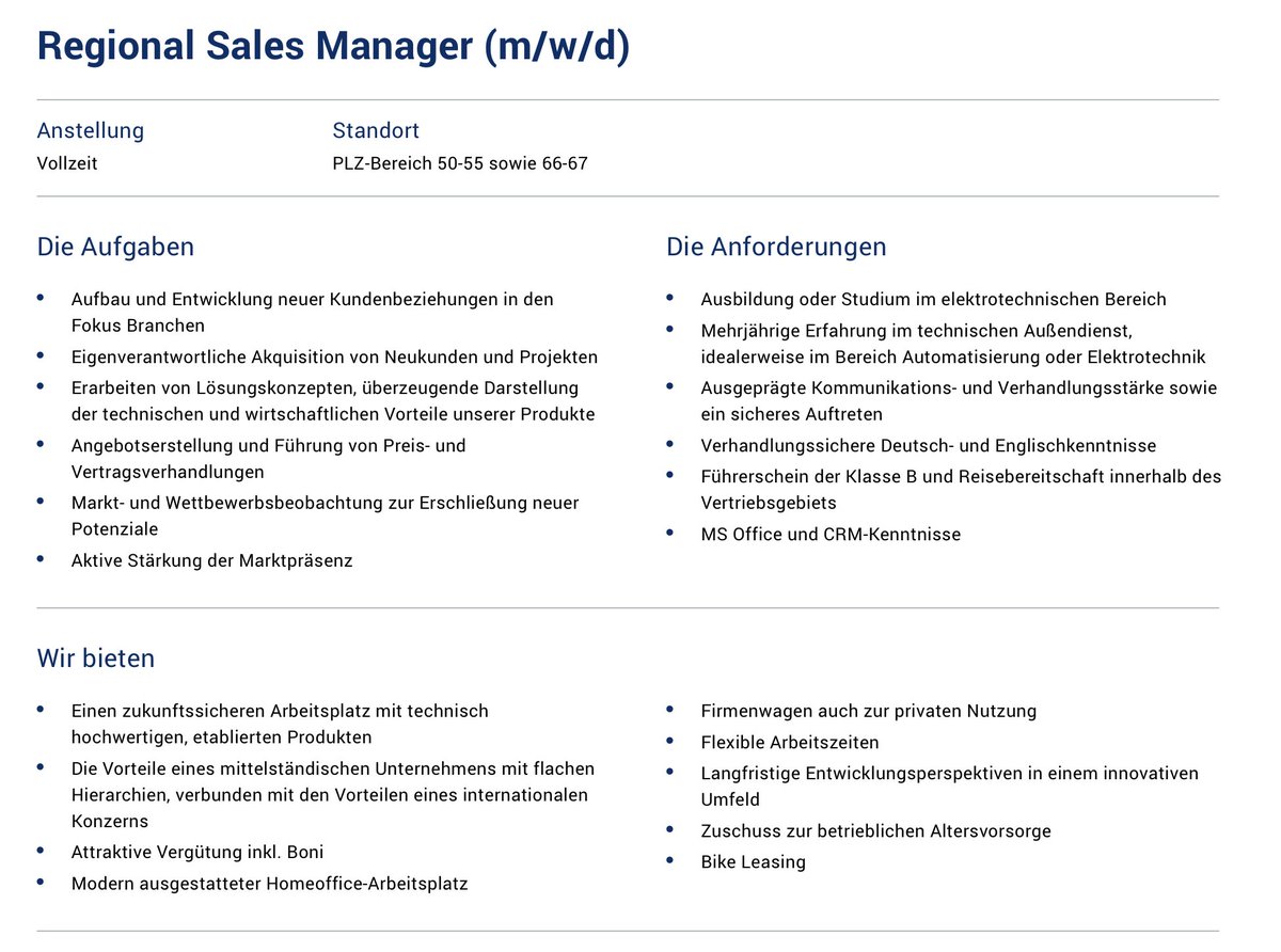 LuetzeSolutions's tweet image. LÜTZE Deutschland sucht einen 

Regional Sales Manager (m/w/d)
für die PLZ-Bereiche 50-55 sowie 66-67

luetze.com/de-de/karriere…

#Sales #Karriere #Vertrieb #Jobsuche