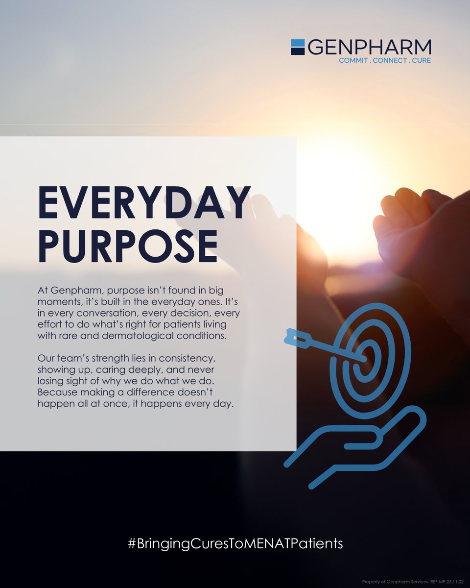 genpharmmena's tweet image. Purpose isn’t found in the spotlight, it’s built in the everyday.
Every call. Every choice. Every step forward for patients with rare and dermatological conditions.

#PurposeInPractice #RareDiseases #Genpharm