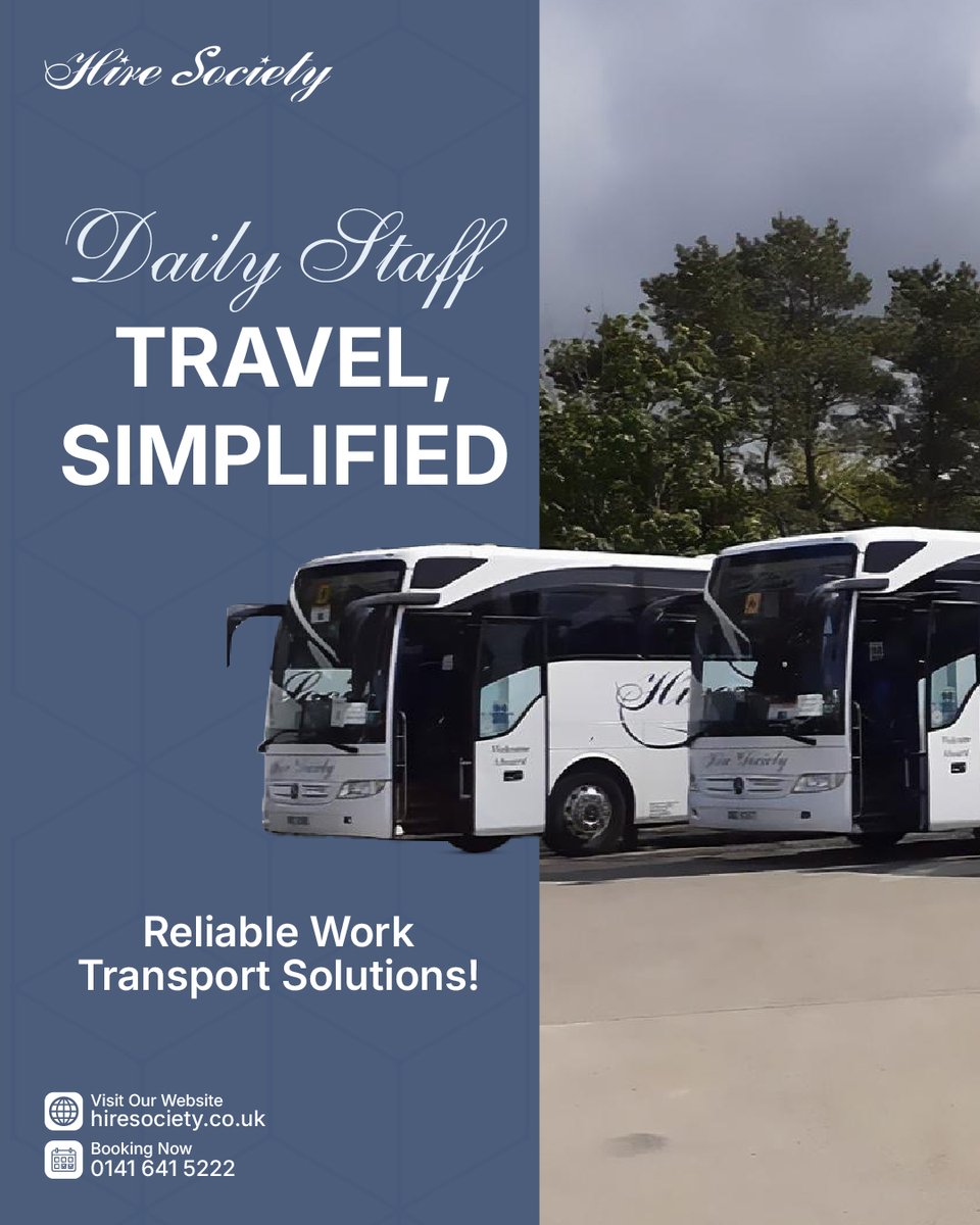 CoachesHire's tweet image. Daily Staff Travel, Simplified 🚍 – Reliable Work Transport Solutions!

💼 Enquire for custom contracts: office@hiresociety.co.uk

 #CoachHire #HireSociety  #WorkContracts #StaffTransport #EmployeeShuttle #ReliableTravel #CoachCompany #UKTransport