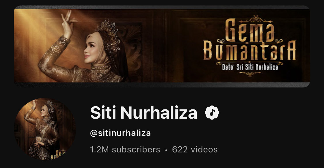 Sitizen11's tweet photo. Siti Nurhaliza’s YOUTUBE account aesthetic is updated and it’s now in #GEMABUMANTARA era 🤎 https://t.co/bXLR9Ink6Q