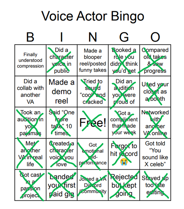 Hey i got a bingo, honestly i wouldn't even have a portion of this board filled out if i tried this around a year ago.