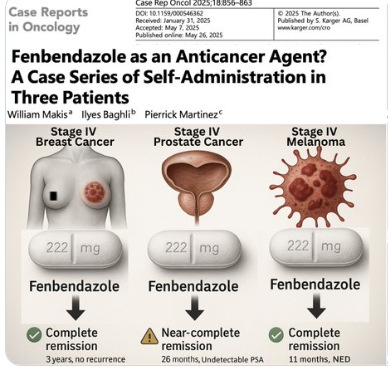 Kedi ve köpeklerde kullanılan parazit ilacı fenbendazol ile 4. evrede meme, prostat ve melanoma kanseri olan üç hastada -kemoterapi olmadan- tümör dramatik olarak küçüldü ve hastalarda uzun süreli tam remisyon sağlandı. 
Bu kanser tedavisinde devrim yaratabilecek bir olay. Bu