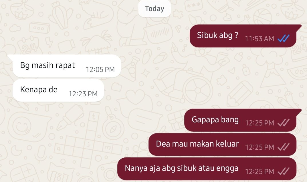 yourdeyy's tweet photo. Masih rapat tapi pas aku turun ke bawah nggu gojek, aku liat mobil nya lewat dan menurunkan orang lain persis berjarak 100 m dari aku nggu gojek 🥲 https://t.co/4Es6jdEj4k