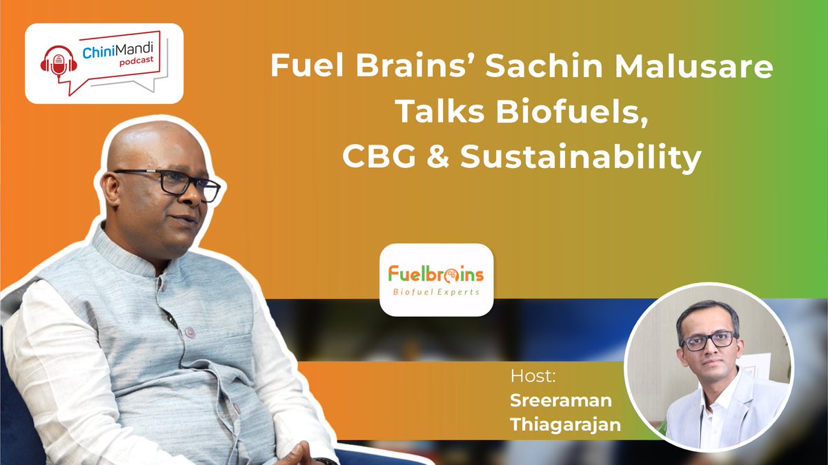 ChiniMandi's tweet image. What role do startups like FuelBrains play in India’s energy revolution? ⚡

Sachin Malusare, Director – FuelBrains, joins the ChiniMandi Podcast to discuss how the company is enabling India’s transition from ethanol to CBG, creating value across the biofuel supply chain, and…
