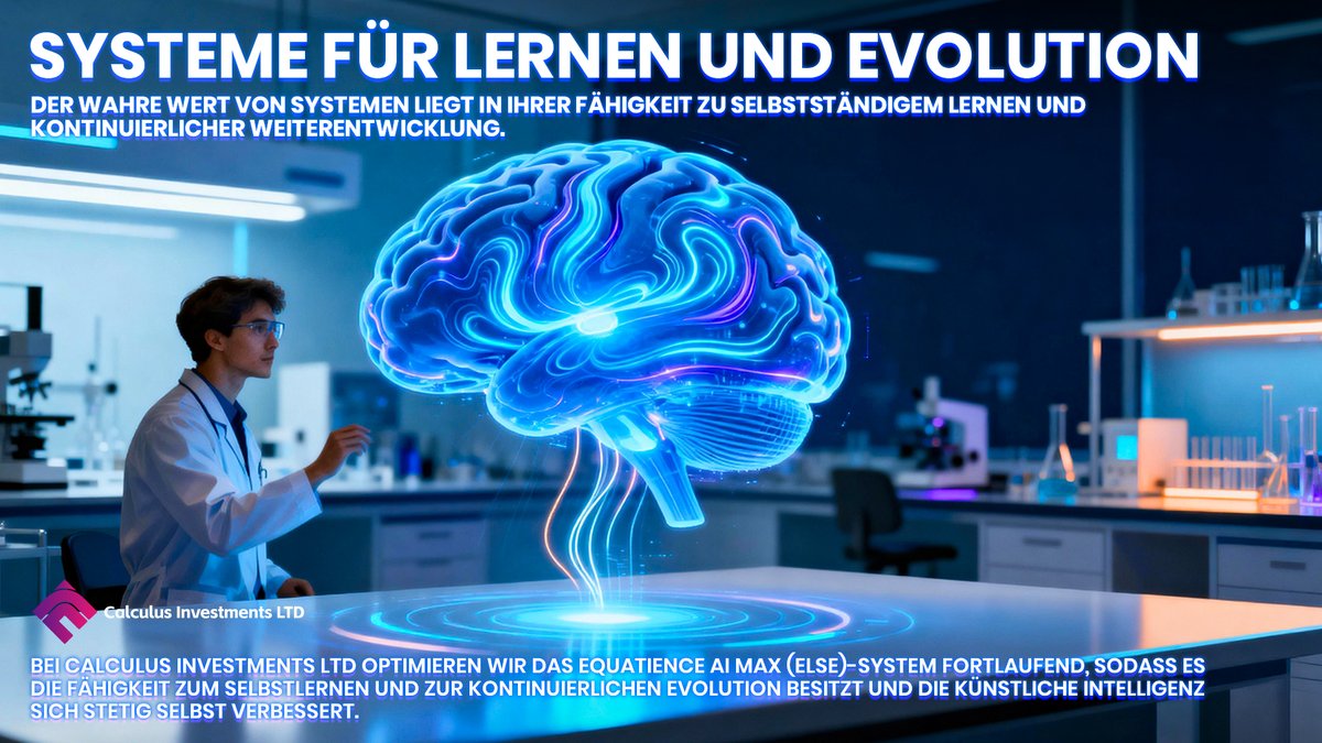 ⚙️ Die Stärke intelligenter Systeme liegt im Selbstlernen und in ständiger Evolution.
Bei Calculus Investments LTD entwickelt sich das ELSE-System selbst weiter – lernend, anpassend, vorausschauend. 🌐💡

#CalculusInvestments #EquatienceAIMax #Selbstlernen #IntelligenteEvolution