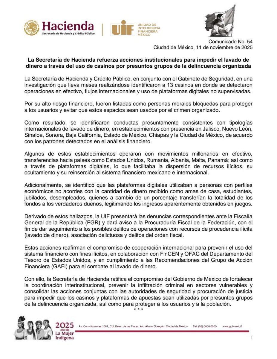 losexpulsados's tweet photo. GOLPE A LOS CASINOS EN MÉXICO 

Por medio de la UIF, se detectaron 13 casinos en México que operaban con recursos de procedencia ilícita, entre ellos los casinos de Salinas Pliego y otros muy conocidos, esos que se anuncian en el futbol. El tema está ardiendo y ya se están presentando las denuncias correspondientes ante la FGR, arderá Troya y además se ratifica una gran red de LAVADO DE DINERO donde hay políticos corruptos y empresarios basura.