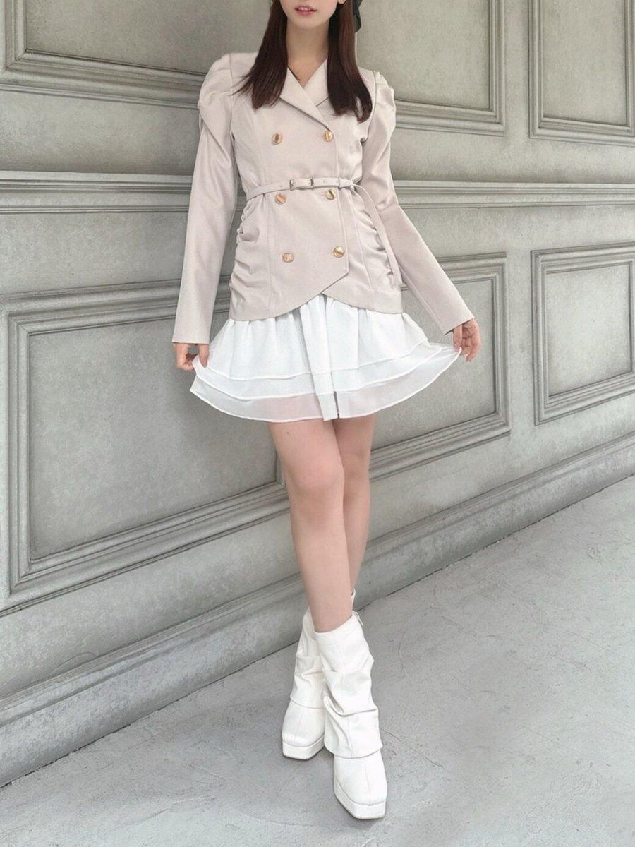 ヘムフリルテーラードミニワンピース 🥨ヘムフリルテーラードミニワンピース🥨