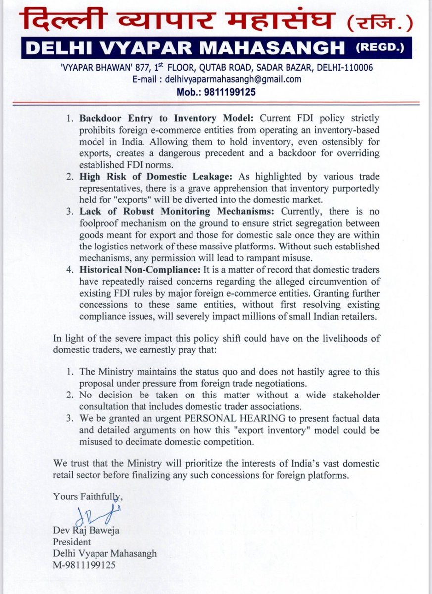 Delhi Vyapar Mahasangh tweet media