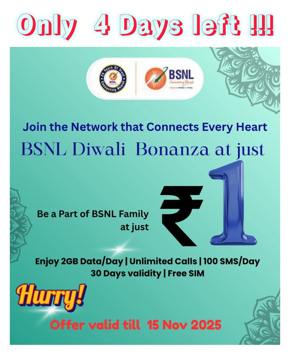 bsnlandamannic's tweet photo. Join the BSNL family just Rs.1 https://t.co/Su7Rl2qNDY