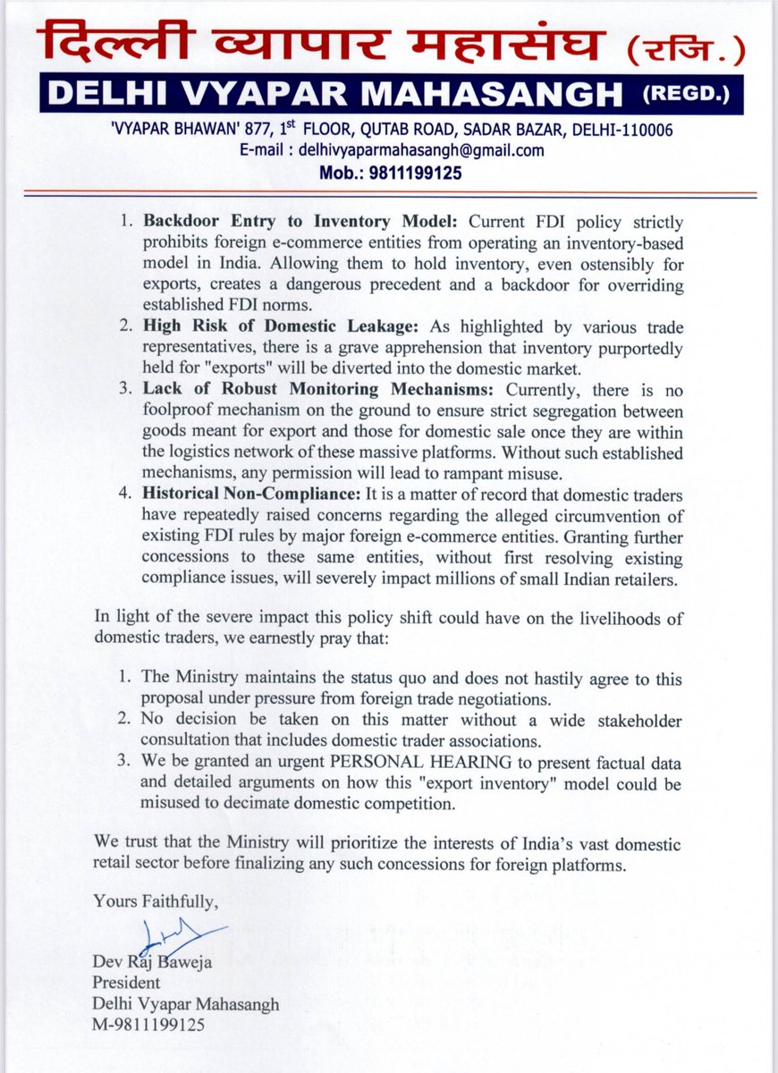 Delhi Vyapar Mahasangh tweet media