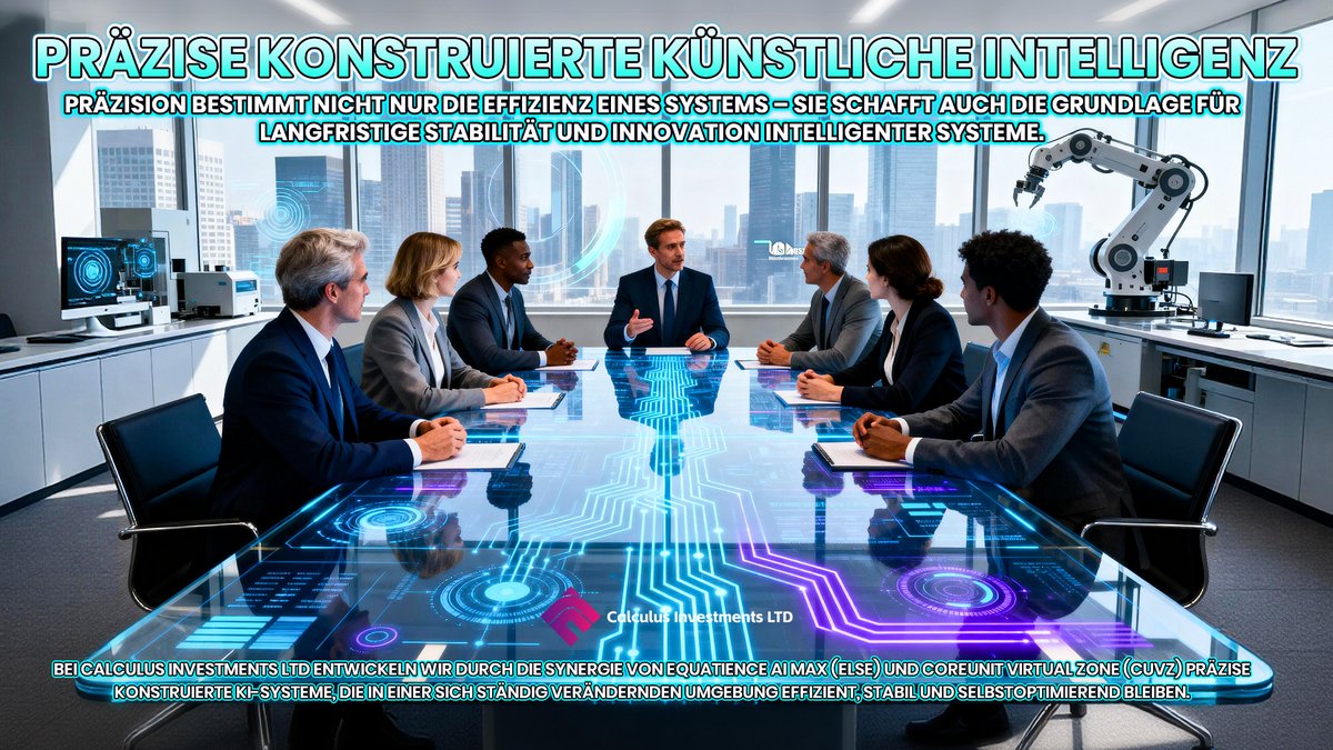 ⚙️ Präzision ist mehr als Zahlen – sie ist die Kraft hinter stabiler Intelligenz.
Bei Calculus Investments LTD vereinen ELSE und CUVZ Genauigkeit und Innovation, um Systeme stetig zu optimieren. 🌐💡

#CalculusInvestments #PräzisesDesign #AIInnovation #EquatienceAIMax #CUVZ