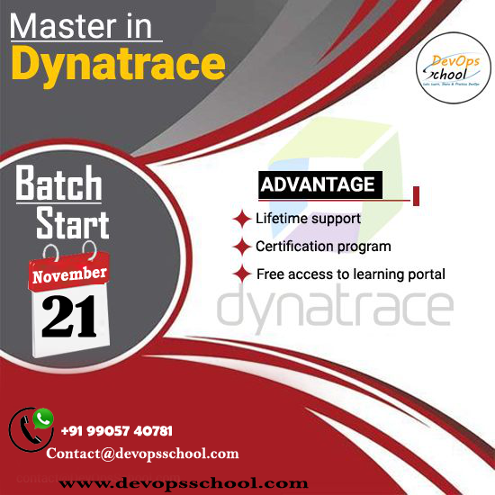 Ravikum53118099's tweet image. Want to monitor, optimize, and automate your entire application ecosystem like a pro?
Join our upcoming Dynatrace Master Program starting November 21 and boost your DevOps performance skills!
📞 Call/WhatsApp: +91 99057 407
#Dynatrace #DevOps #MonitoringTools #ITTraining