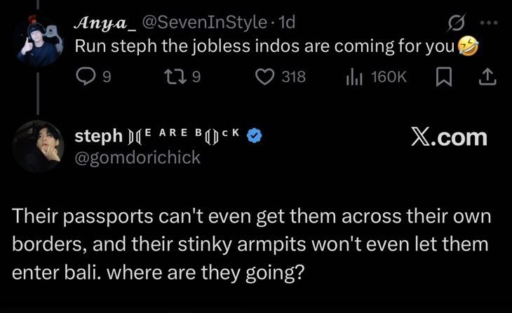 Never ok to respond with racism. Absofuckinlutely NOT. I don’t follow her and never will. Not with this kind of trash mentality.