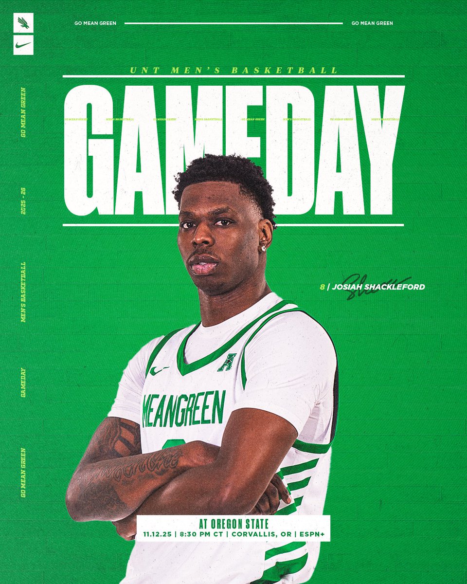 It's a Mean Green gameday!! 🟢🦅

🆚 Oregon State
⏰ 8:30 PM CT
📍 Corvallis, OR
📺 ESPN+
📻 <a href="/MGSNetwork/">Mean Green Sports Network</a> // KHYI 95.3 FM
