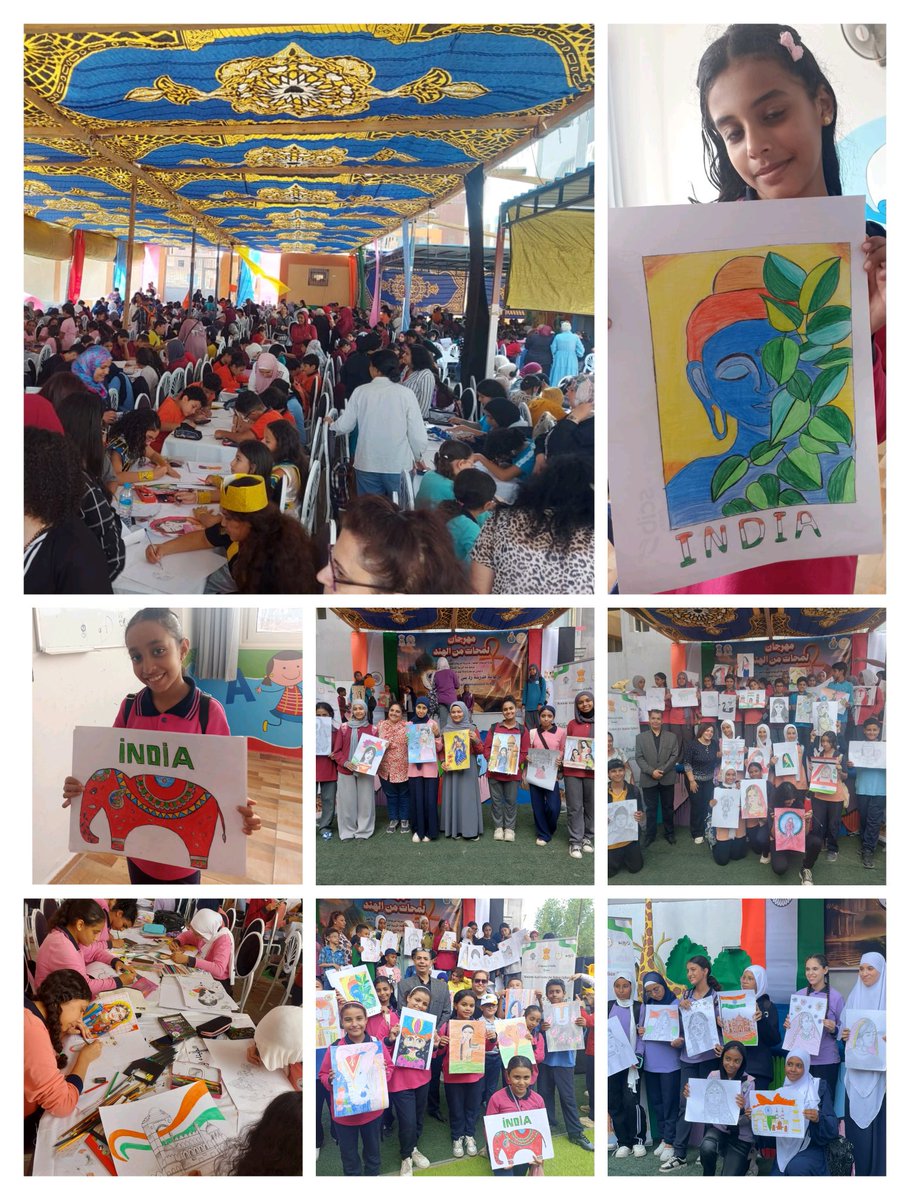 iccr_egypt's tweet image. 🎨 Around 1,600 Egyptian students in Red Sea Governorate showcased their creativity in the “Glimpses of India” painting competition organized in Hurghada on Nov 9, 2025!
Their artworks beautifully reflected India’s rich culture &amp;amp; heritage. 🇮🇳🤝🇪🇬
#IndiaEgypt #CulturalExchange…
