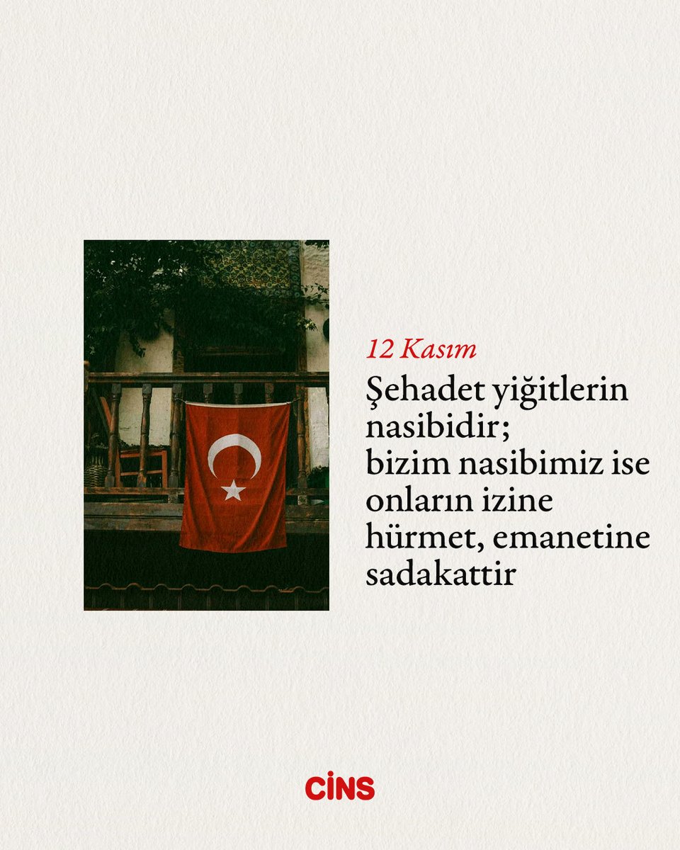 Günlük Cins hatırlatmasıdır:

Şehadet yiğitlerin nasibidir; bizim nasibimiz ise onların izine hürmet, emanetine sadakattir.