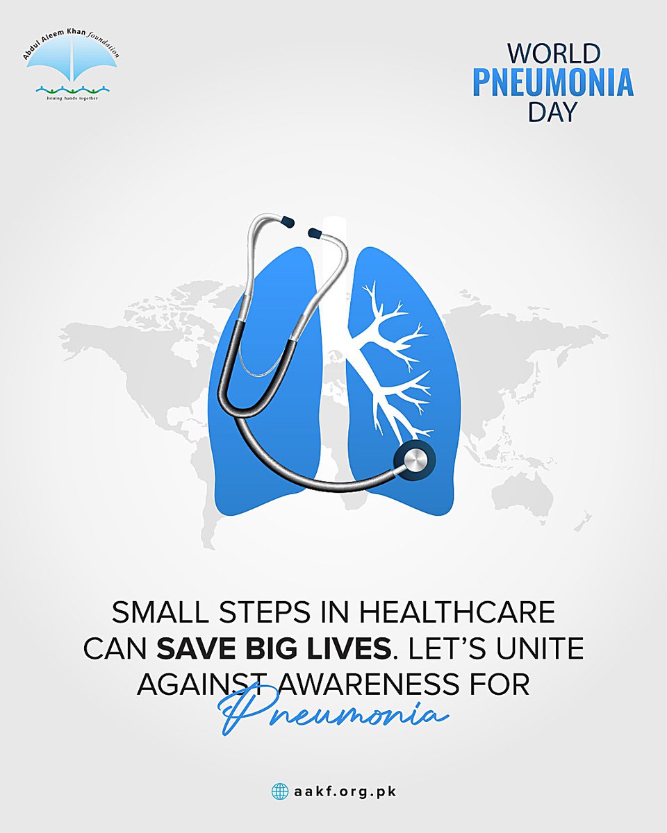 On World Pneumonia Day, the Abdul Aleem Khan Foundation emphasizes that small steps in healthcare can save big lives. Through its healthcare initiatives, the Foundation works to spread awareness about pneumonia prevention, early diagnosis, and timely treatment ensuring healthier