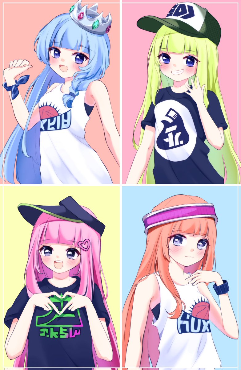 JENA_Cha's tweet image. 遅い夜、一緒にオープンして楽しかったです🩷
落書きでキャラクター描いてみました🎨🫶
@cloud_spl 
@spla_ran 
@shiera_spr