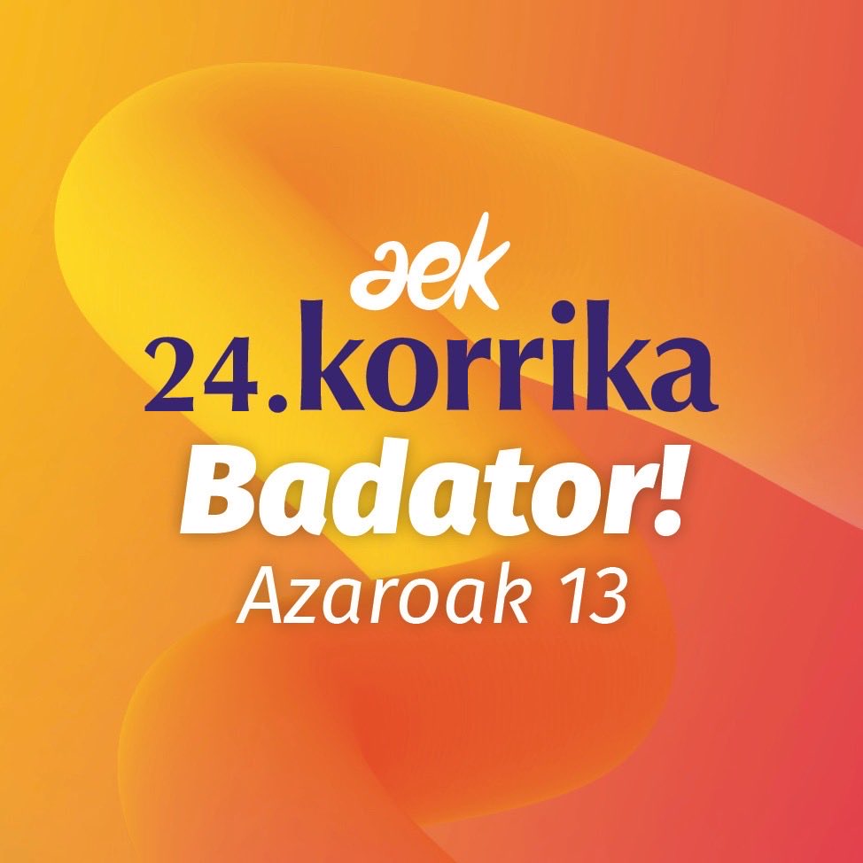 🚨Badator! 🥳 Zuzenean streaming-ean eskainiko dugu bihar 24. KORRIKAren aurkezpen prentsaurrekoa.
👉 korrika.eus 
👉 Instagram
Hasiera eta amaiera, omendua, mezua, spota, irudia eta leloa zeintzuk izango diren jakingo duzue! 🥹
Eta zuk 🫵 galduko duzu? #24KORRIKA