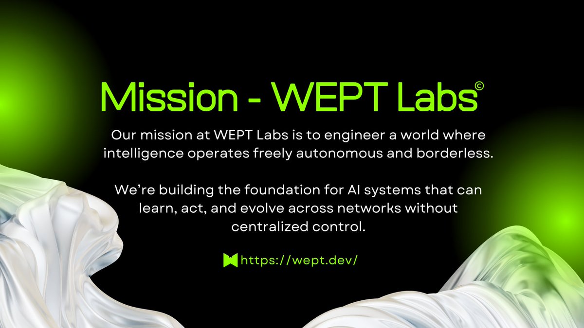 WEPTLabs's tweet photo. Through advanced computation, data privacy, and blockchain synchronization, we aim to empower developers, agents, and machines to collaborate seamlessly.
Intelligence is no longer a product, it’s becoming an ecosystem.
Keep building. | #WEPTLabs #AI #Web3 #xAIHackathon https://t.co/INvHuvdPHM