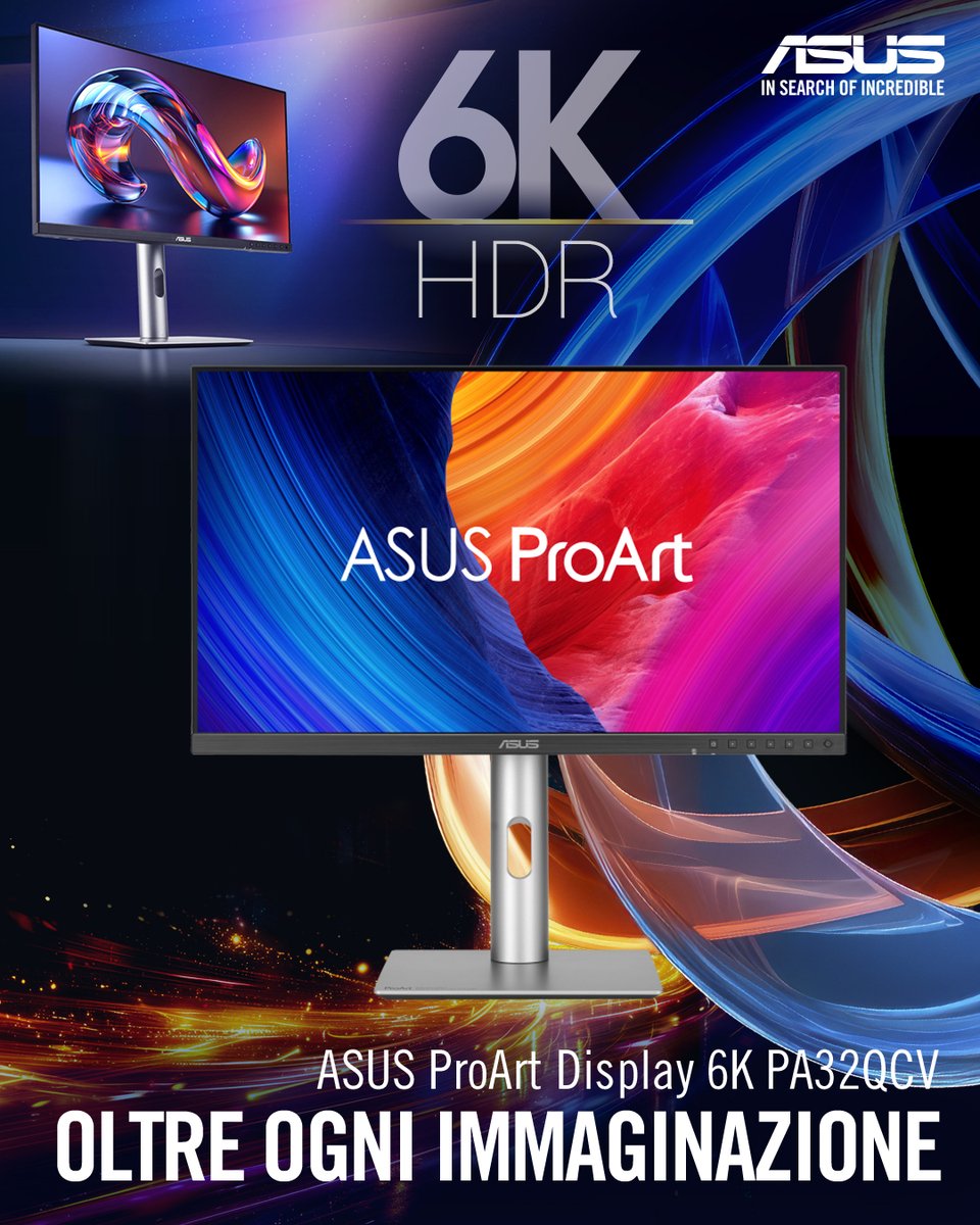 ProArt Display 6K PA32QCV è il monitor pensato per i professionisti dell’immagine che pretendono di più… molto di più! ✨

Con la sua risoluzione 6K HDR, ogni dettaglio prende vita con una precisione cromatica senza precedenti

Scopri di più: asus.com/it/displays-de…