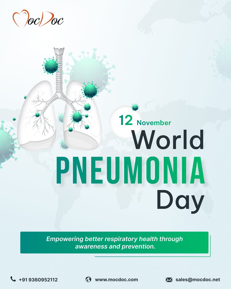 mocdoc__in's tweet photo. 💙 World Pneumonia Day 2025

Pneumonia remains preventable and treatable — yet millions lose their lives each year.

Let’s work together for early diagnosis, better access, and stronger healthcare systems.

Every breath matters. 🌍

#WorldPneumoniaDay #MocDoc #HealthcareAwareness https://t.co/8By0Xx7Jw1