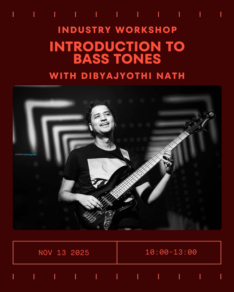 abbeyroadinsmum's tweet image. Student Workshop: Introduction to Bass Tones with Dibyajyoti Nath 🎸

Students explore how technique, gear, and signal choices shape modern bass tone - plus EQ, compression, and mixing across genres.

#AbbeyRoadInstituteMumbai #BassTone #MusicProduction #SoundEngineering