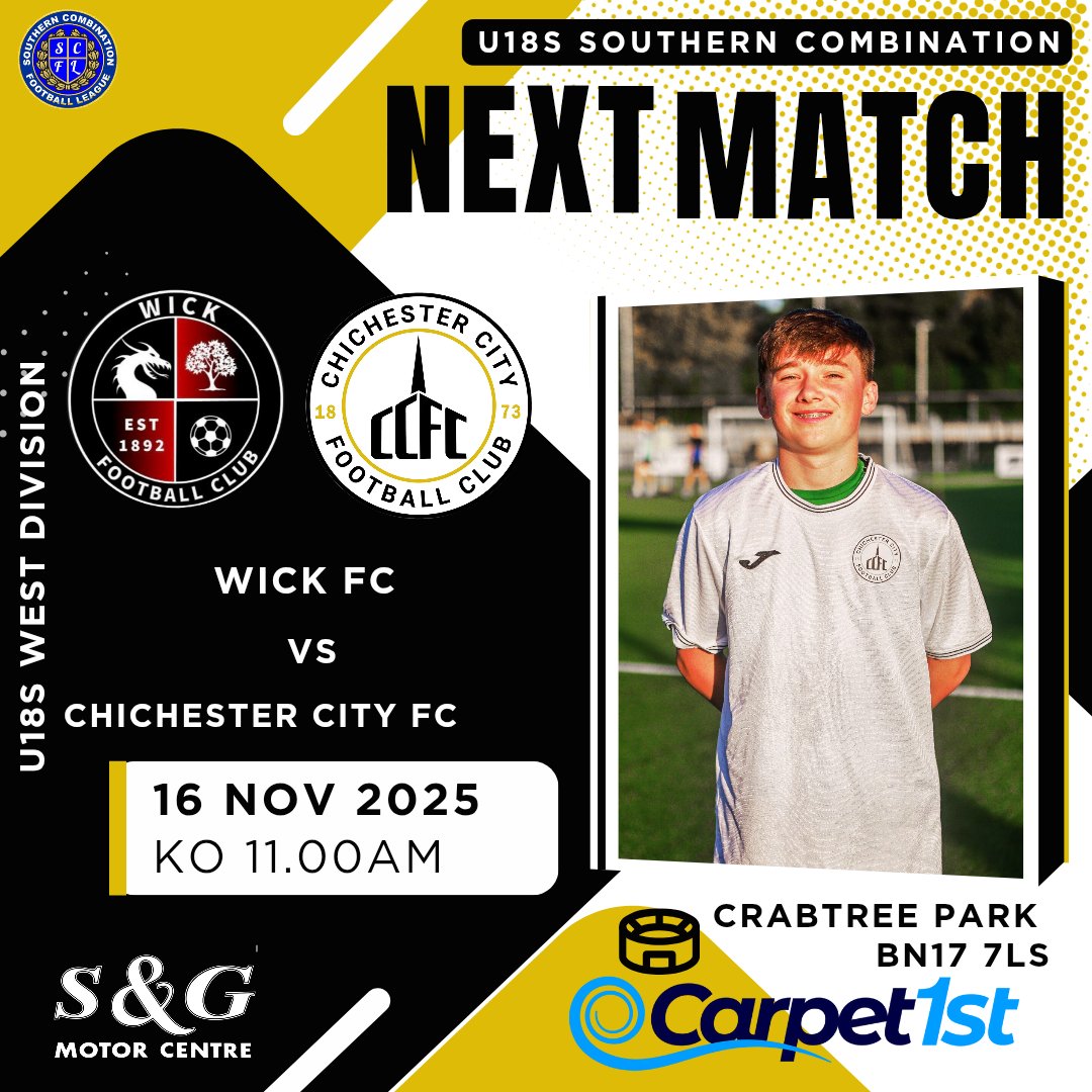 DevelopmentCCFC's tweet image. ⏭️ NEXT

Our U18S SCFL side travel to Crabtree Park this Sunday the home of @wick_club

#UpTheChi⚪️⚫️