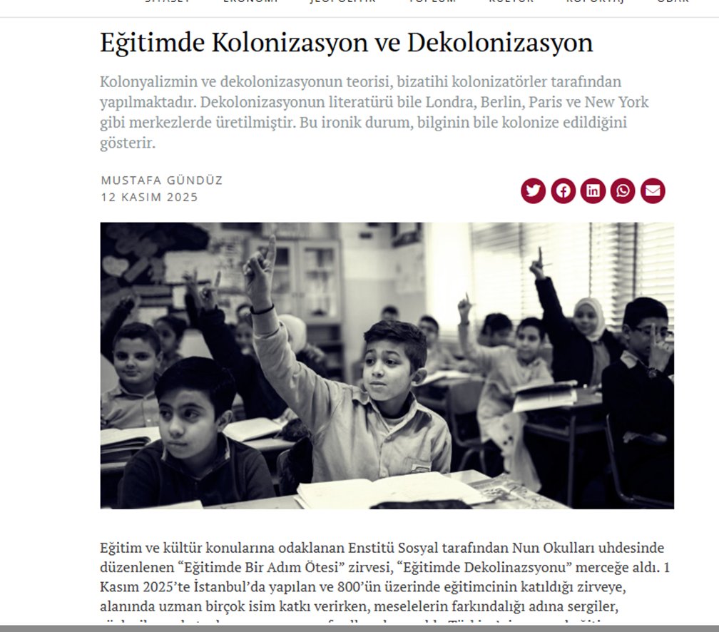 "Eğitimle, Eğitimde Dekolonizasyon"