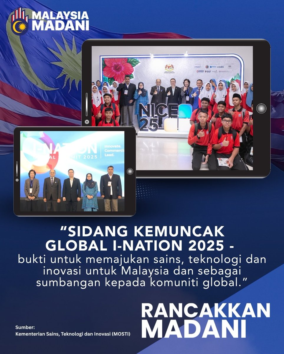 𝐑𝐀𝐍𝐂𝐀𝐊𝐊𝐀𝐍 𝐌𝐀𝐃𝐀𝐍𝐈

#MOSTI #MerakyatkanSains #MenginsankanTeknologi #MengarusperdanakanInovasi #MADANIbekerja #TaatSetia #MalaysiaMADANI #Rakyatdisantuni #RancakkanMADANI  

facebook.com/share/p/1DDryq…