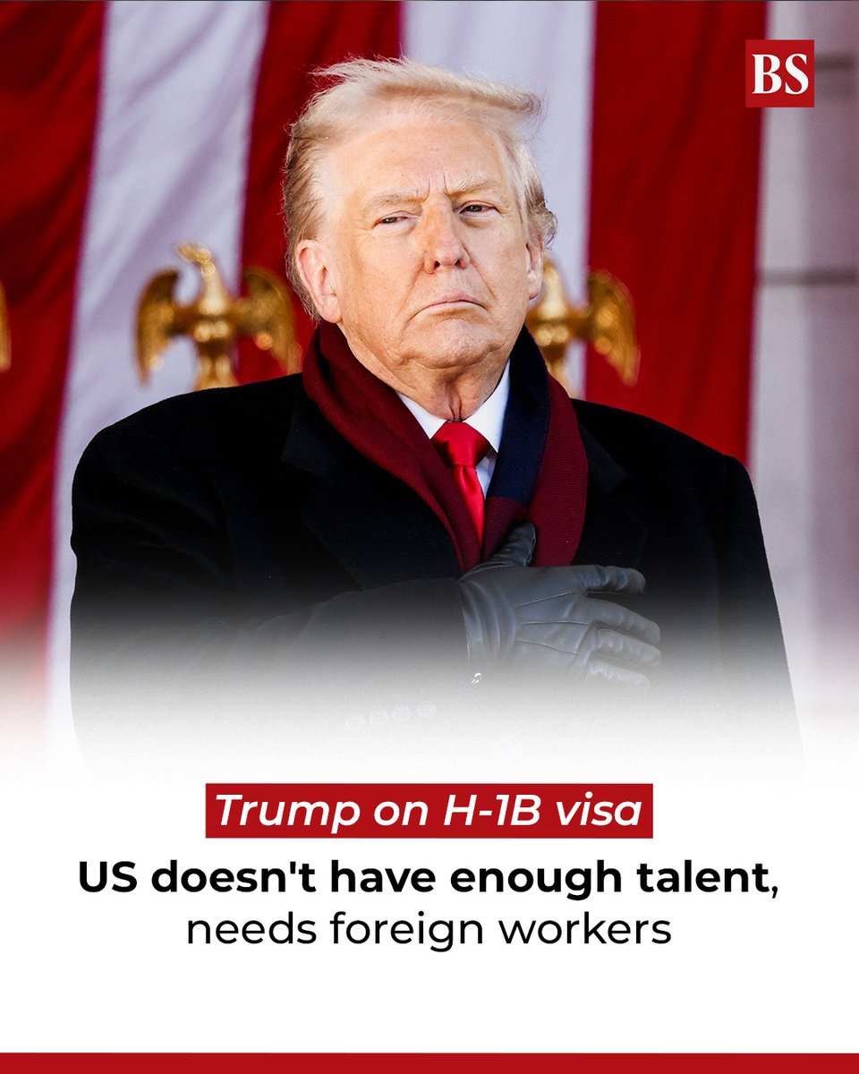 bsindia's tweet photo. President Trump admits that the United States does not have enough skilled talent to meet its labour needs, even as his administration makes it harder for companies to hire workers from abroad.
https://t.co/kagIk94Ssg
#DonaldTrump #UnitedStates #LabourNeeds #ForeignWorkers #USImmigration | @surbhiglori