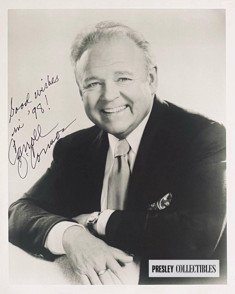 PresleyCollect's tweet image. TV legend alert: Rare 8”x10” B&amp;amp;W promo signed by Carroll O’Connor July ’98! Captures Archie Bunker fire from All in the Family. Must-have for comedy fans! Secure now: presleycollectibles.com/carroll-oconno… #CarrollOConnor #AllInTheFamily #ArchieBunker #70sTV #ClassicComedy