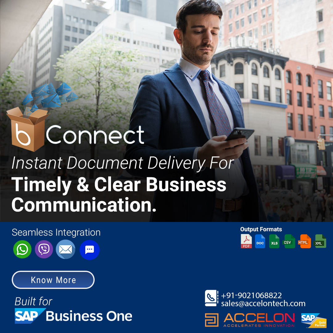 accelon's tweet image. 💬 With bConnect, send invoices, reports, and updates directly from SAP Business One via:

📲 WhatsApp | 📧 Email | 📤 SMS | 🔈 Viber
All without switching platforms!

✅ Seamless integration
⏱️ Time saved
🎯 Improved accuracy

🔗 Learn more: accelontech.com/products/bconn……