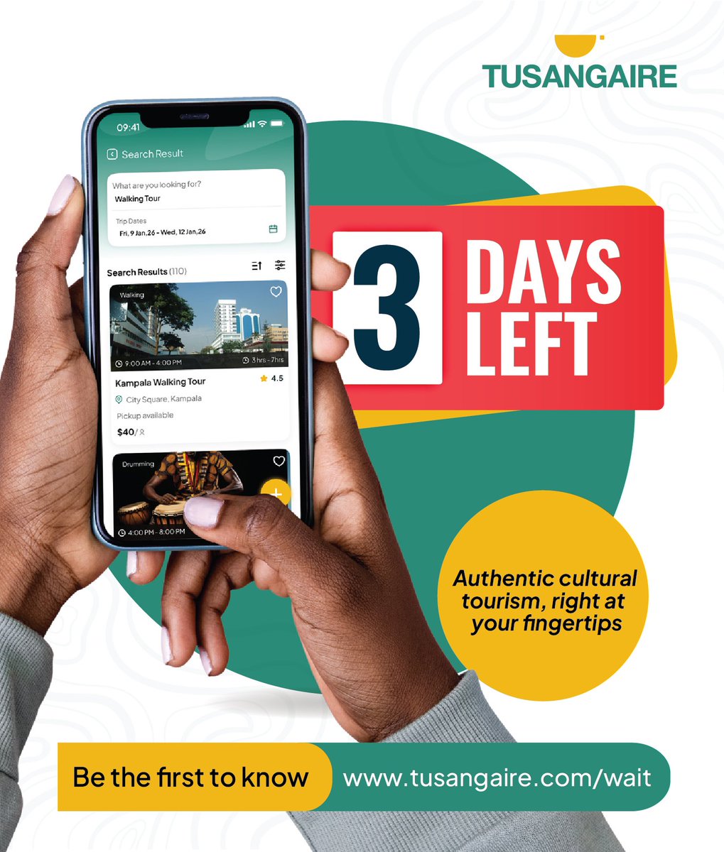 tusangaireapp's tweet photo. Only 3 days left until we open the doors to a new way of experiencing culture.
The @Tusangaireapp is almost live, and you don’t want to miss out!
Join the waitlist Now
👉https://t.co/nXwn42O6RZ
#Tusangaire #TusangaireApp #LiveCulture
@wekesa_amos https://t.co/cbzNlG9Hf2