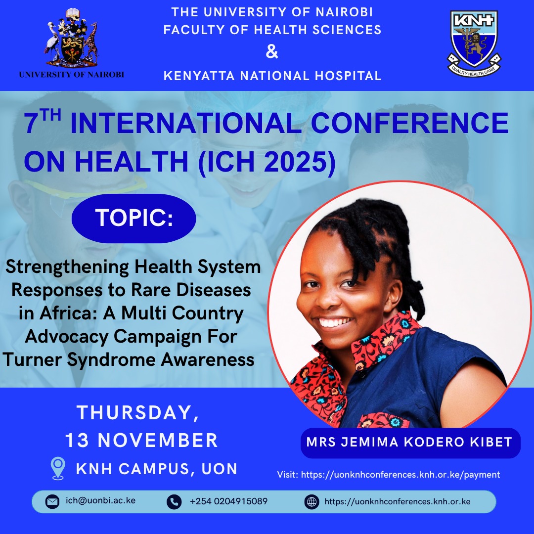 AfricaTurner's tweet photo. @AfricaTurner is honored to present at the 7th International Conference on Health (ICH 2025)! Our focus: Strengthening Health System Responses to Rare Diseases in Africa.

@ecc310 @DanOder0 @HezronHezron
#ICH2025 #AfricaHealth #TurnerSyndrome #TurnerSyndromeAwareness #RareDisease https://t.co/cXVRdxZCUS